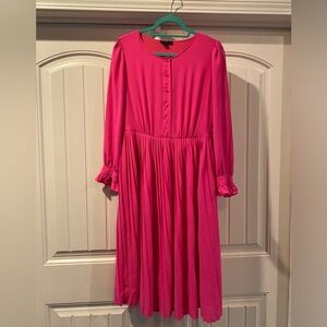 JCREW Pink Size 10 Long Sleeve Button Up Dress